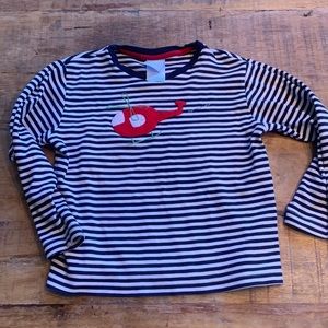 4T Appliqué long sleeve. Navy strip Helicopter